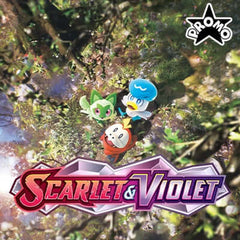 Scarlet & Violet Promo Pokémon featuring characters from the Pokémon Trading Card Game in a vibrant natural setting.