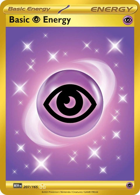 Pokémon Basic Psychic Energy card from the 151 series, featuring a Psychic type energy illustration.