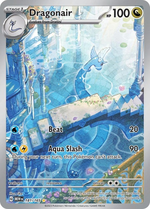 Pokémon Singles card featuring Dragonair, vibrant illustration with detailed artwork, from the Pokémon trading card game.