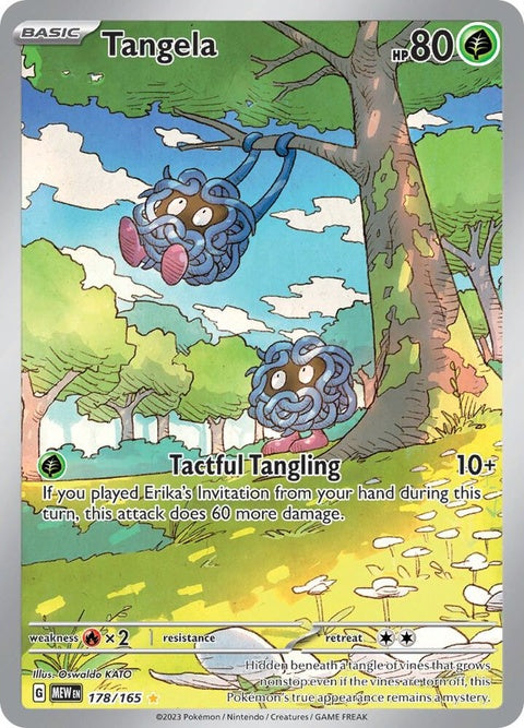 Pokémon Tangela card from the singles collection, featuring its vibrant green vine-covered appearance and detailed artwork.