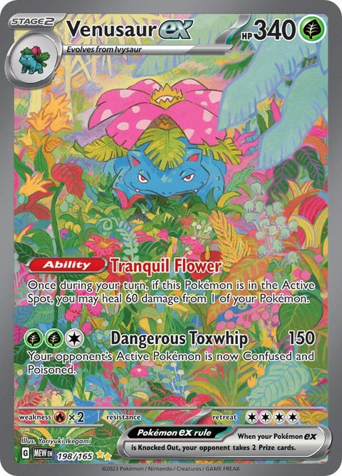 Pokémon Venusaur Ex card from the Singles series, featuring detailed artwork of the Grass/Poison type Pokémon.
