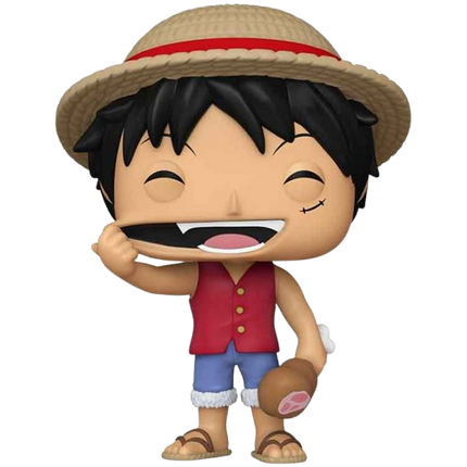 Figurine of a character with a straw hat and red shirt on a white background