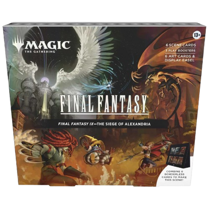 Board game box for 'Final Fantasy IX' featuring artwork and branding.