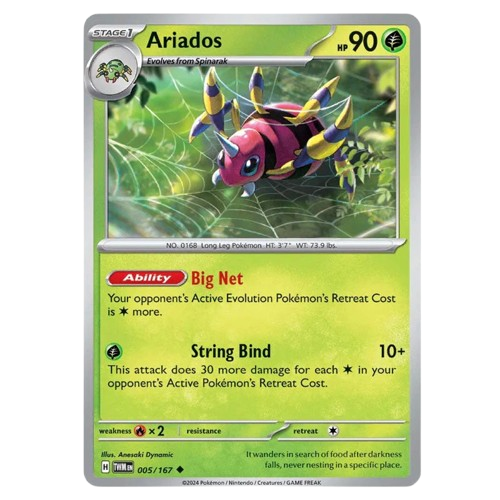 Ariados Pokémon figurine from Twilight Masquerade collection by KTM Collectibles UK, detailed figure with vibrant colors and intricate design.