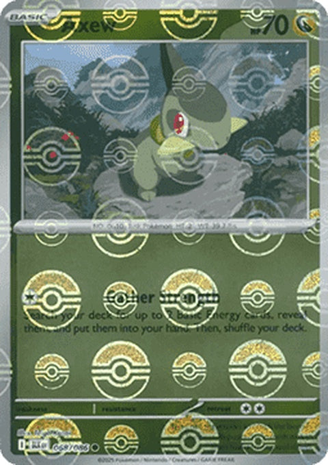 Black Bolt and Axew Pokémon figures with Poke Ball pattern, part of the Singles series by Pokémon.