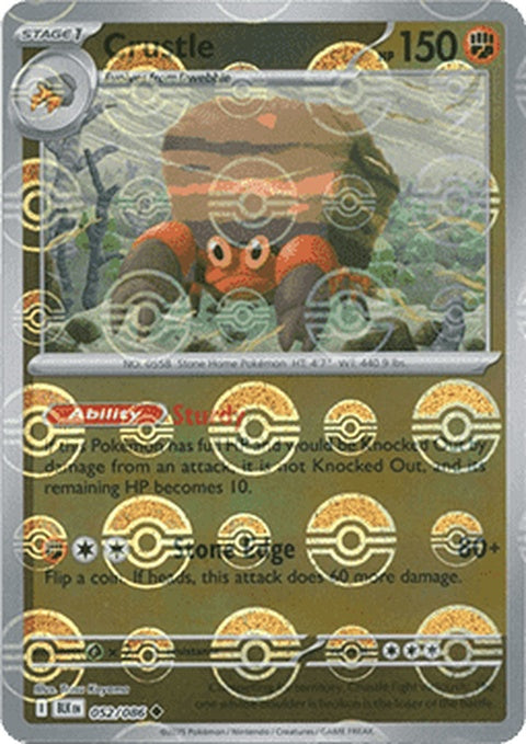 Black Bolt Crustle Pokémon card with Poke Ball pattern, featuring a singles Pokémon trading card from the Pokémon brand.