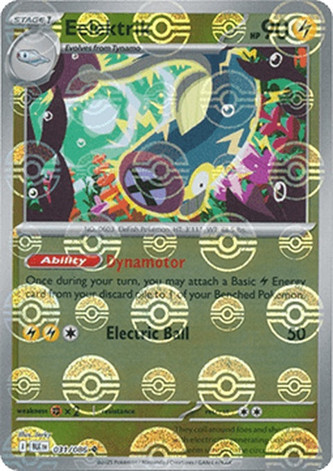 Black Bolt Pokémon card featuring Eelektrik with Poke Ball pattern, styled as a singles trading card.