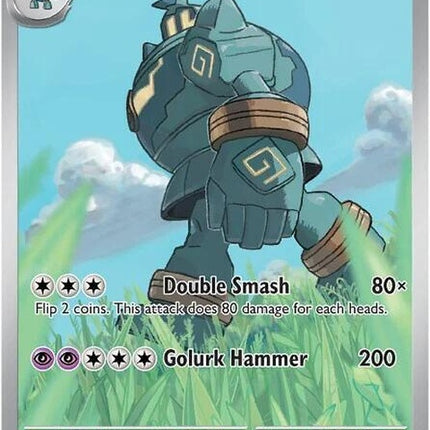 Black Bolt Pokémon card featuring Golurk, a single card from the Pokémon trading card game, with vibrant artwork and details.