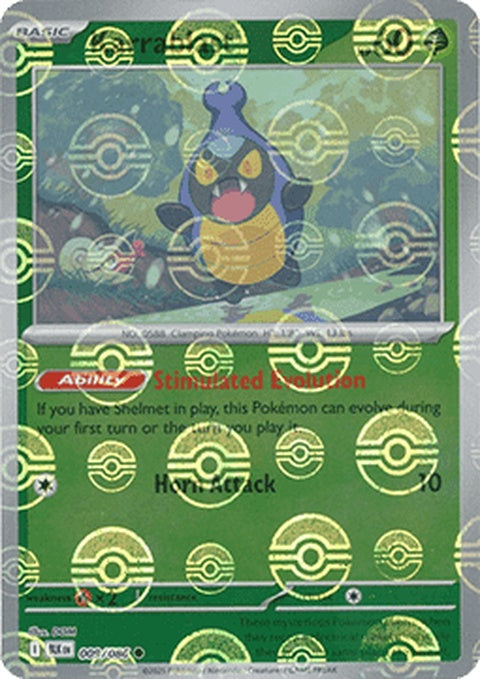 Black Bolt Karrablast Pokémon figure with a Poke Ball pattern, sized 9, from the Singles collection by Pokémon.