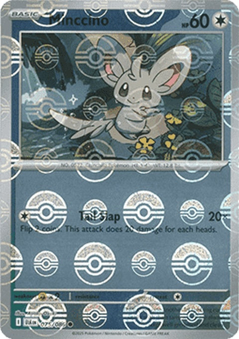 Black Bolt Minccino Pokémon figure with Poke Ball pattern, showcasing detailed design and vibrant colors.