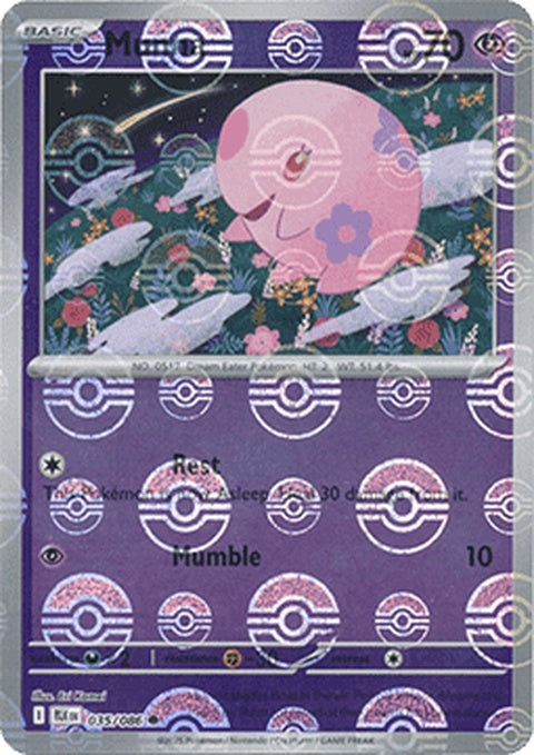 Black Bolt Munna Pokémon figure with Poke Ball pattern, featuring detailed design and vibrant colors.