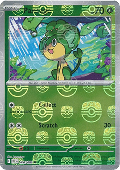 Black Bolt Pansage Pokémon card with Master Ball pattern, featuring a single card from the Pokémon series.