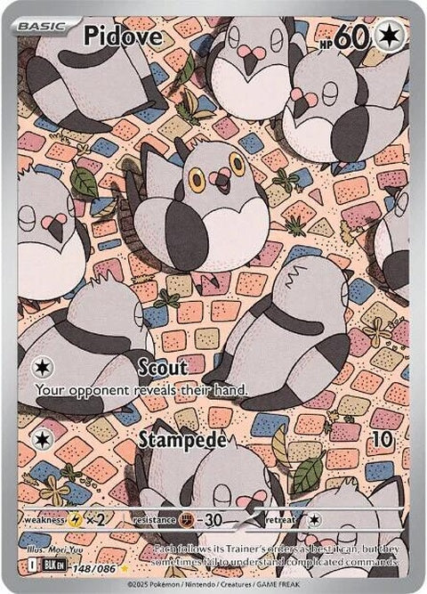 Black Bolt Pidove Pokémon single card, featuring artwork of the bird Pokémon from the Pokémon brand.