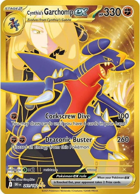 Pokémon Destined Rivals Cynthia's Garchomp EX single card featuring Garchomp from the Pokémon TCG.