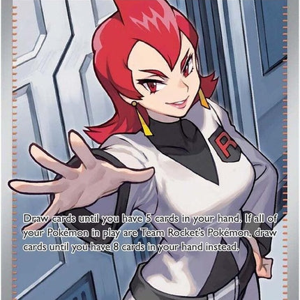 Pokémon Destined Rivals Team Rocket's Ariana trading card from the Singles series, featuring her illustration and branding.