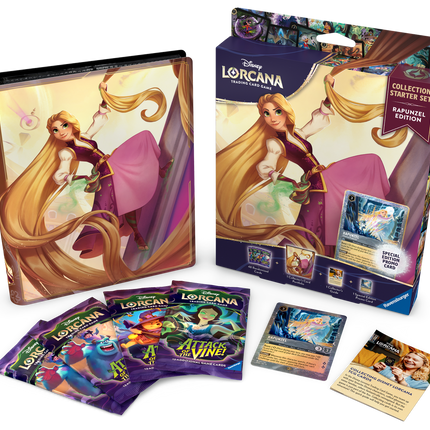 Disney Lorcana TCG Attack of the Vine Collection Starter Set 13 with cards and game components for the trading card game.