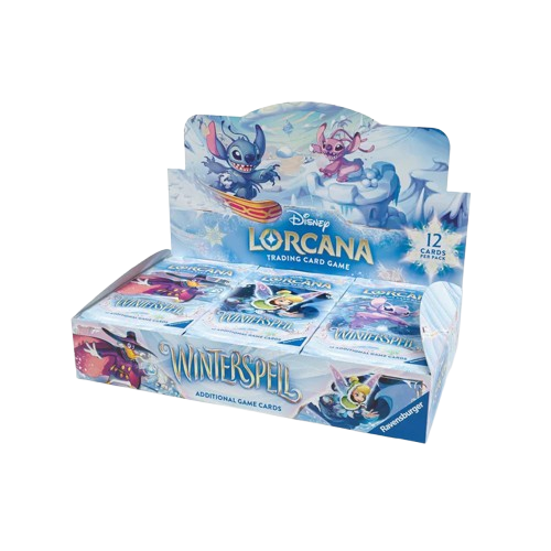 Disney Lorcana TCG Winterspell booster pack display with 24 collectible card game packs by KTM Collectibles, Set 11.