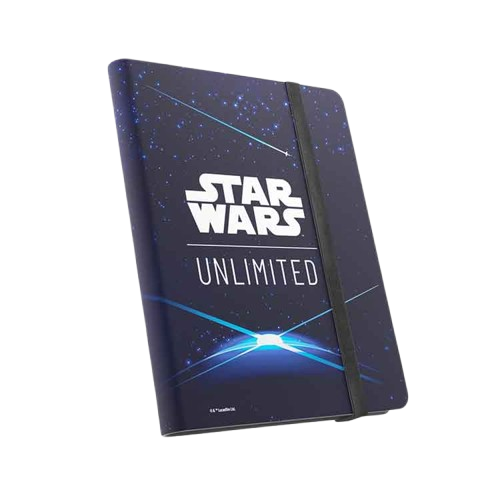 Blue Gamegenic Star Wars Unlimited 18-pocket album for trading cards, with card back design, by KTM Collectibles.