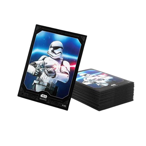 Stormtrooper-themed Gamegenic Star Wars: Unlimited Art Sleeves for trading cards, featuring iconic Star Wars character design.