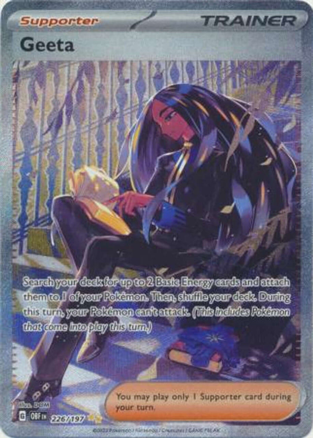 Geeta 226/197 alternative and full art trading card from Obsidian Flames set by KTM Collectibles UK, featuring vibrant design.