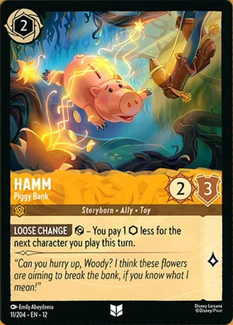 Disney Lorcana Hamm piggy bank for singles, featuring a cartoon pig design perfect for saving coins.