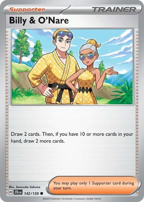 Pokémon Journey Together single card featuring Billy & O'Nare, vibrant illustration from the Pokémon trading card game.