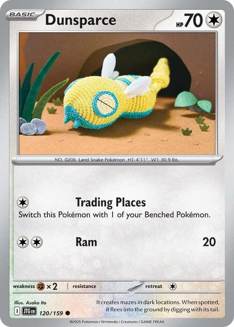 Pokémon Journey Together Dunsparce 120-card singles collection, featuring detailed illustration of Dunsparce from the Pokémon series.