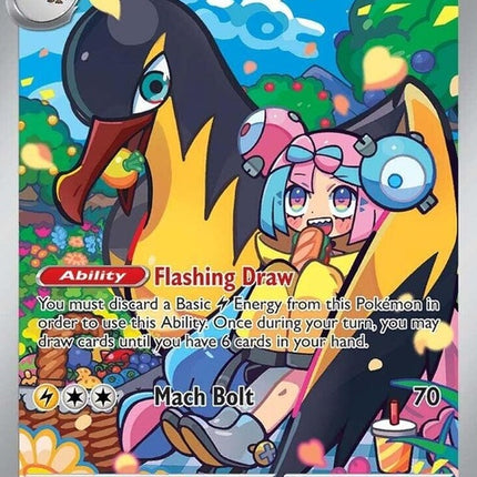 Pokémon Journey Together Iono's Kilowattrel single card, featuring colorful illustration of the Electric/Flying-type Pokémon.