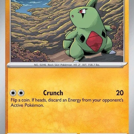 Pokémon Journey Together Larvitar 80 Pokémon singles card featuring Larvitar in a dynamic pose.