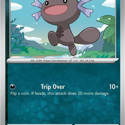 Pokémon Journey Together Paldean Wooper single card, detailed artwork featuring a cute water-ground Pokémon from the Paldean region.