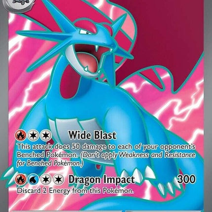 Pokémon Salamence EX card from Journey Together set, featuring vibrant illustration of the Dragon-type Pokémon.