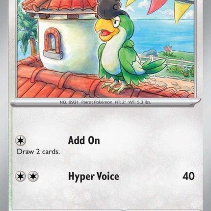 Pokémon Journey Together Squawkabilly 141 single card featuring Squawkabilly in vibrant colors and dynamic pose.