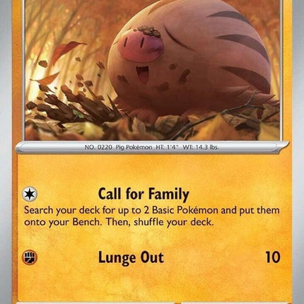 Pokémon Journey Together Swinub card featuring the Pokémon with detailed artwork and vibrant colors, part of the Singles collection.
