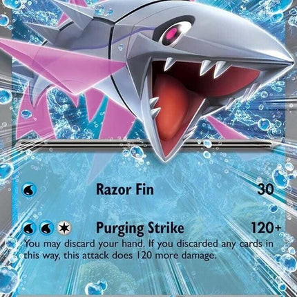 Pokémon Journey Together Veluza Ex 43 single card featuring colorful artwork of the aquatic Pokémon Veluza Ex.