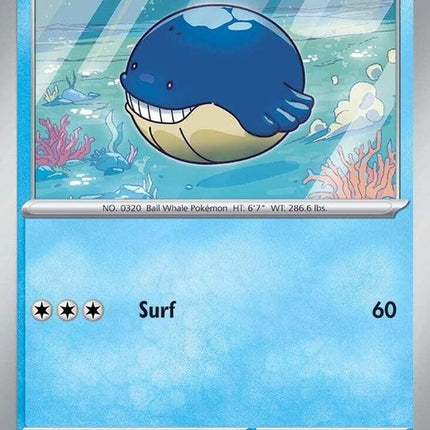 Pokémon Journey Together Wailmer Pokémon card, singles edition, featuring colorful illustration of Wailmer on a vibrant background.