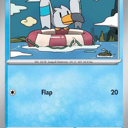 Pokémon Journey Together Wingull 38 single card from the Pokémon trading card game, featuring a Wingull illustration.