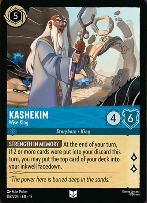 Disney Lorcana Kashekim Wise King single card featuring a regal king with a crown and detailed artwork.