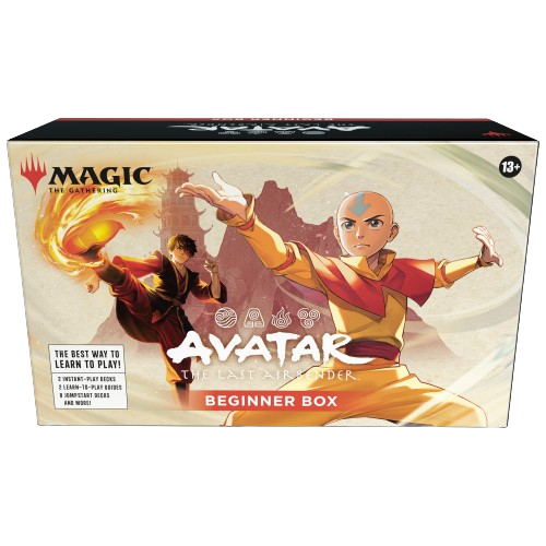 Magic: The Gathering Avatar: The Last Airbender Beginner Box by KTM Collectibles featuring game cards and themed packaging.