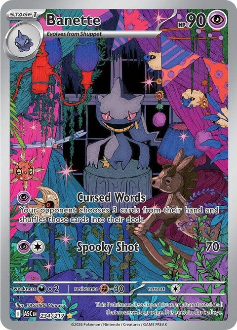 Pokémon ME: Ascended Heroes Banette card, single Pokémon trading card featuring Banette from the Ascended Heroes series.
