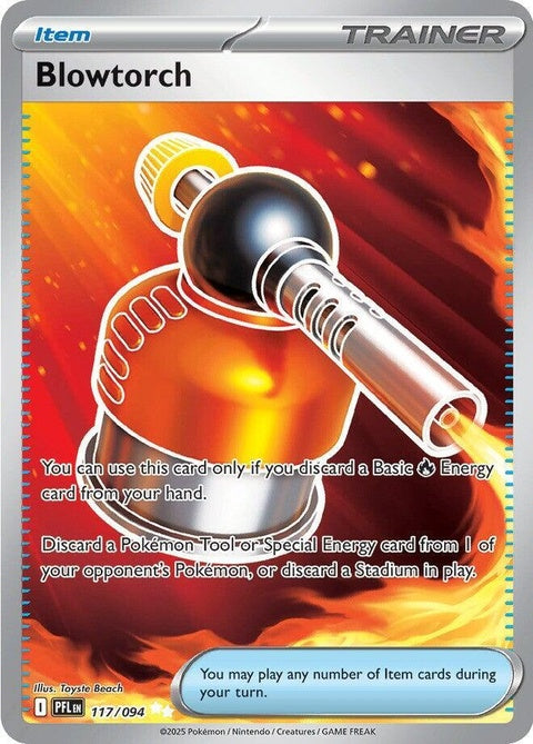 Pokémon TCG Blowtorch 117 Trainer card from ME02 Phantasmal Flames.