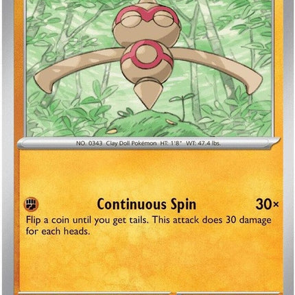 Pokémon Chaos Rising single card featuring Baltoy from the ME04 set, numbered 46, with vibrant artwork and detailed design.