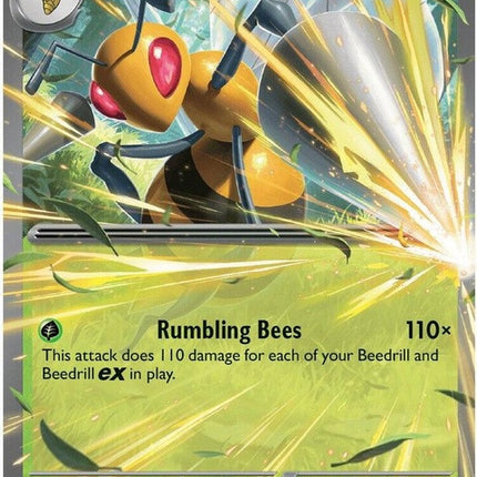 Pokémon Beedrill EX card from Chaos Rising set, displaying detailed artwork and stats, part of the Pokémon singles trading card collection.