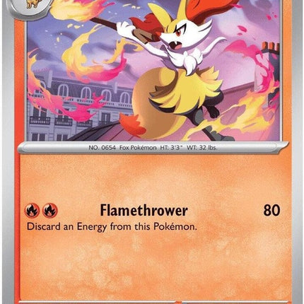 Pokémon Chaos Rising Braixen single card, detailed illustration on Pokémon trading card game artwork.
