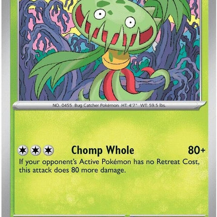 Pokémon Chaos Rising Carnivine single card from the ME04 set, featuring detailed artwork of the green, plant-based Pokémon.