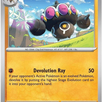 Pokémon Chaos Rising Claydol single card from the ME04 set, featuring a detailed illustration of a Claydol figure.