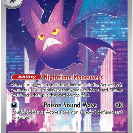 Pokémon Chaos Rising Crobat single card, vibrant illustration from the ME04 set, featuring the dark purple Bat Pokémon in a dynamic pose.