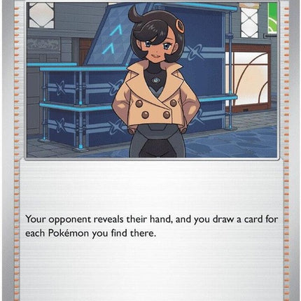 Pokémon Chaos Rising Emma single card from the ME04 set, featuring character artwork and game details.