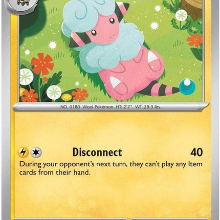 Flaaffy Pokémon card from Chaos Rising set, featuring a pink Electric-type Pokémon with fluffy woolly appearance.