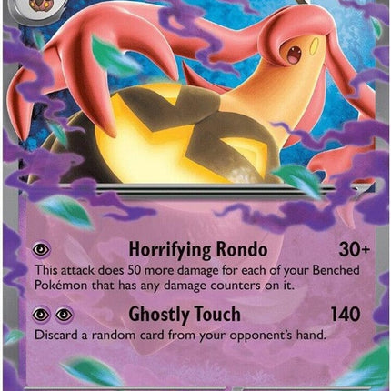Pokémon Gourgeist EX card from Chaos Rising set, featuring a spooky ghost and pumpkin design, vibrant artwork on a trading card.