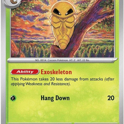 Pokémon Chaos Rising Kakuna single card from the ME04 set, featuring detailed artwork of the insect Pokémon.